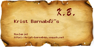 Krist Barnabás névjegykártya