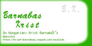 barnabas krist business card